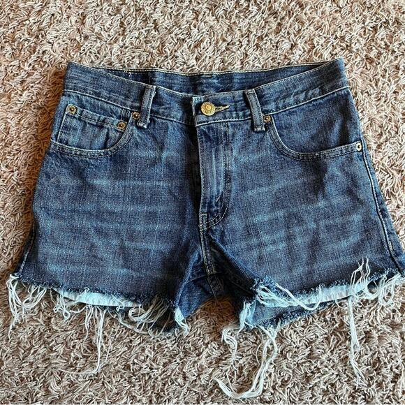 Levi’s Dark Wash Jean Shorts Size 0 - Picture 1 of 6